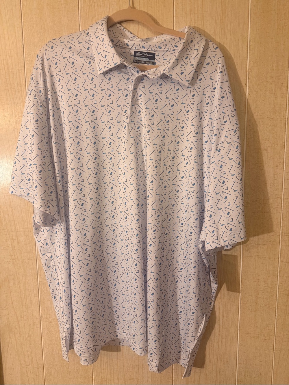 Hogan White Polo with Blue Micro-Print